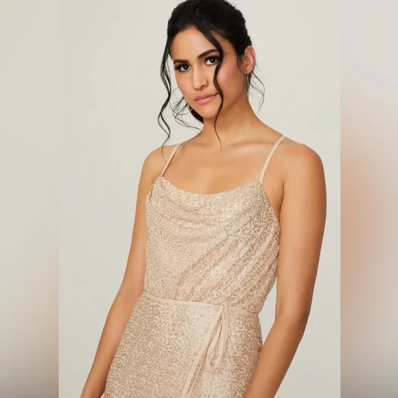 Morilee Caviar Mesh Bridesmaid dress with Tied Waste NWT - Picture 3 of 6